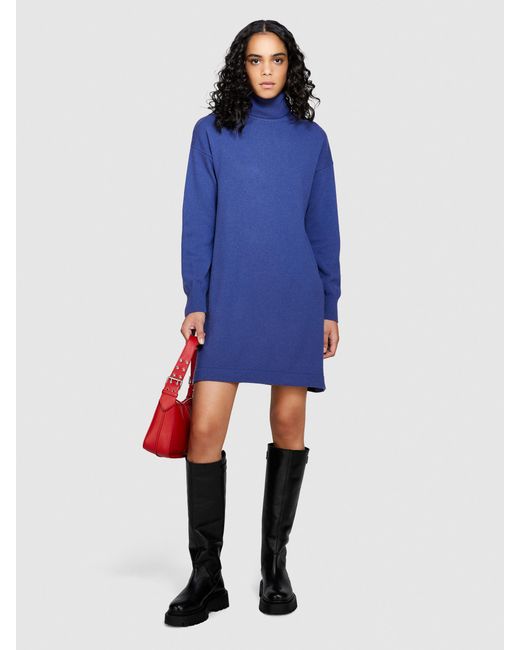 Sisley Blue Short Sweater Dress