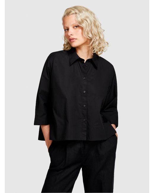 Sisley Black Shirt With Kimono Sleeves