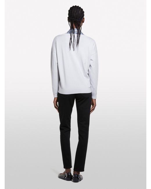 Sisley White Hellgrauer Pulli Mit U-Boot-Ausschnitt, Frau, Größe