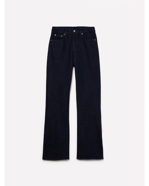 Sisley Blue Dark High-Waisted Jeans With Slits, , Dark