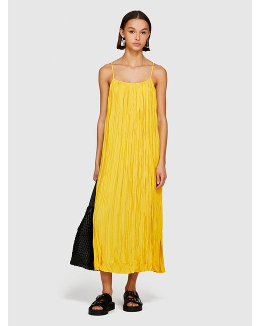 Sisley Yellow Pleated Dress