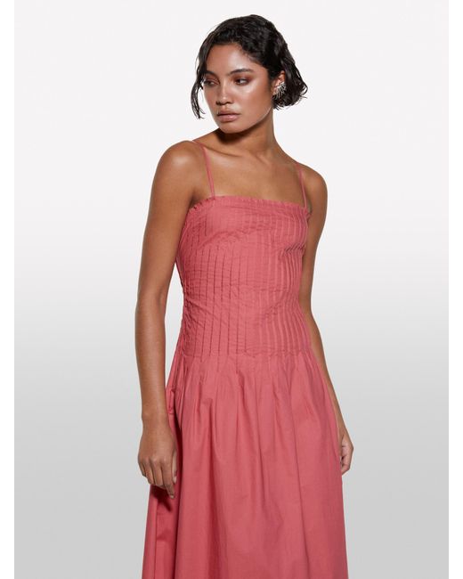 Sisley Red Ausgestelltes, Errötendes Midikleid, Frau, Größe