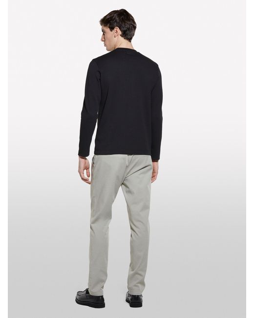 Sisley Schwarzes Langarm-T-Shirt Mit Patch, Mann, Größe in Blue für Herren