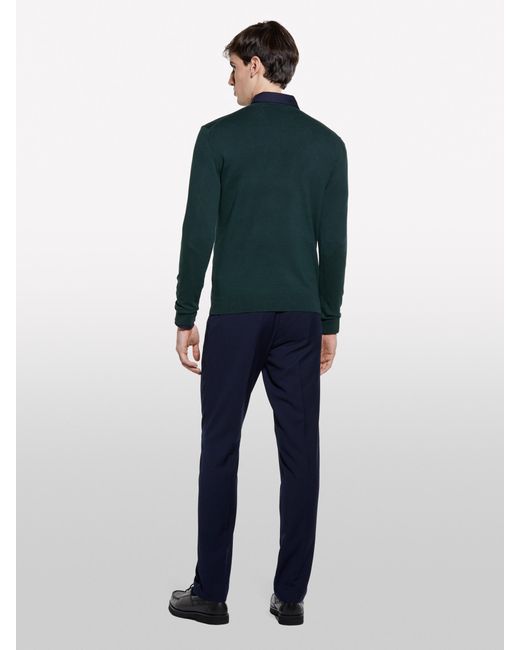 Sisley Blue Regular Fit Sweater for men