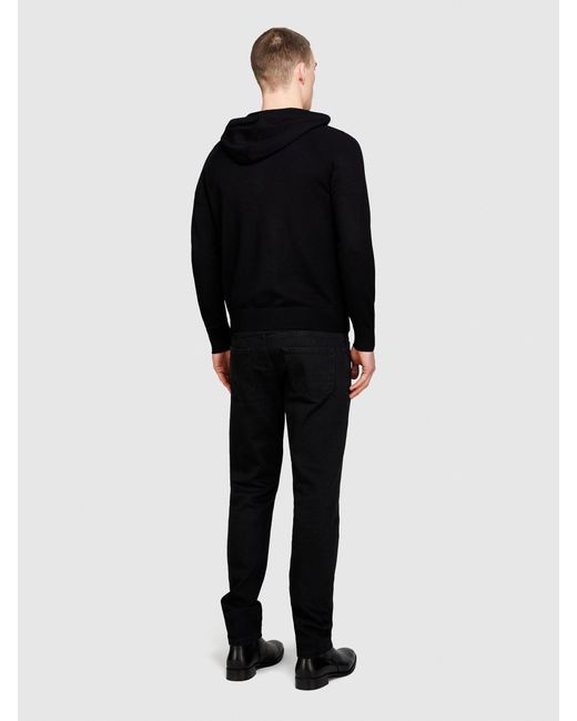 Sisley Stricksweater Mit Reißverschluss Und Kapuze in Black für Herren