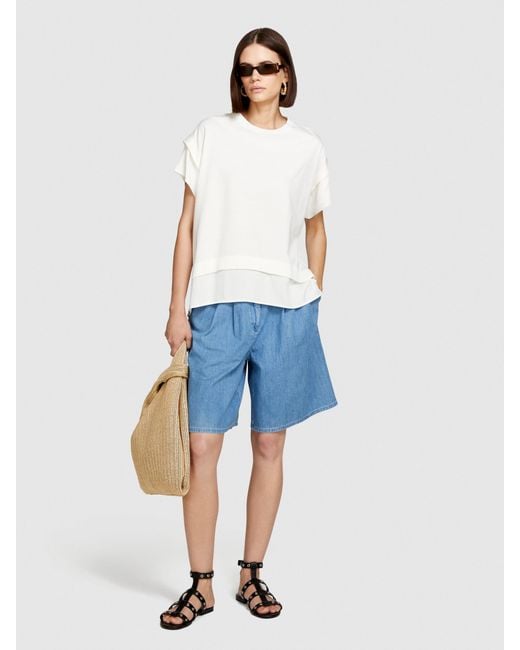 Sisley Blue T-shirt With Frill