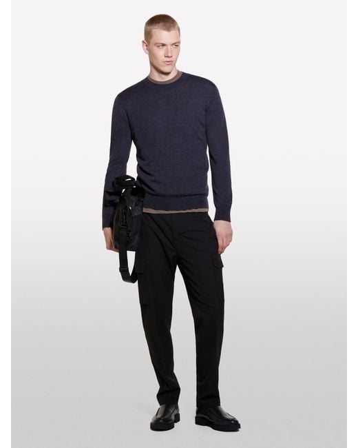 Sisley Blue Dark Sweater for men