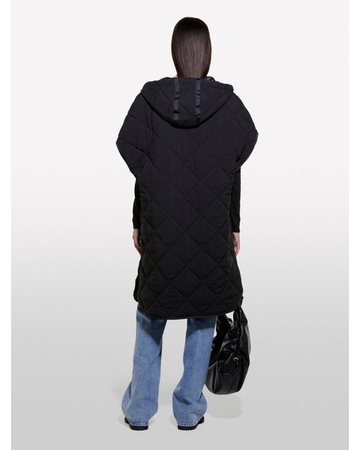 Sisley Blue Oversized Fit Quilted Cape