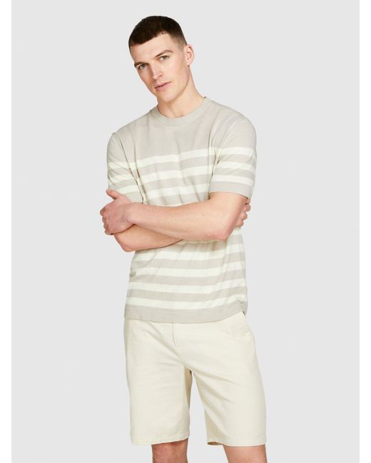 Sisley Natural Striped Knit T-shirt for men