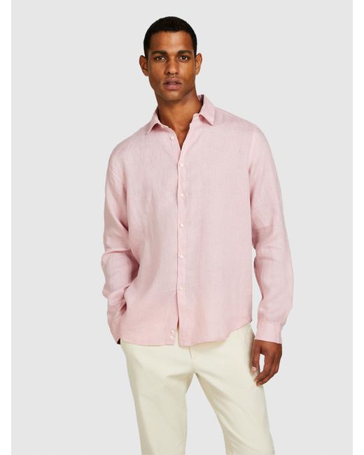 Sisley Pink 100% Linen Shirt for men