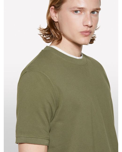 T-shirt Verde Militare A Maniche Corte di Sisley in Multicolor da Uomo
