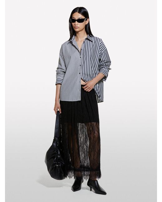 Sisley White Long Lace Skirt