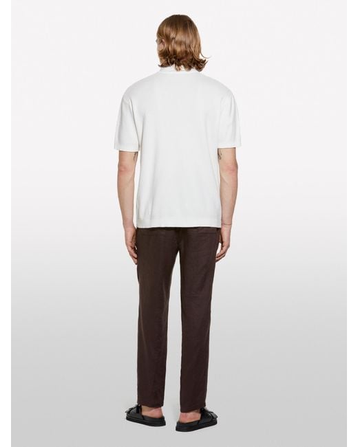 Polo Bianco Panna In Maglia di Sisley in White da Uomo