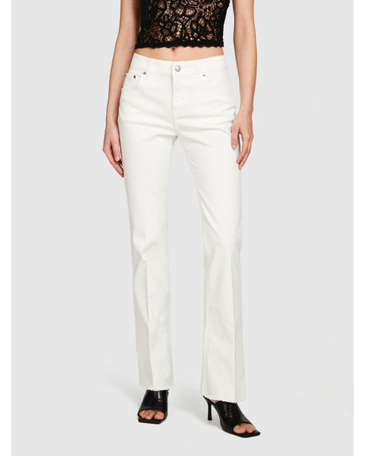 Sisley White Colored Flared Fit Jeans
