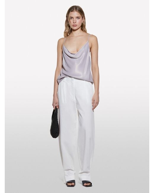 Sisley White Weiße Hose Mit Entspannter Passform, Frau, Größe