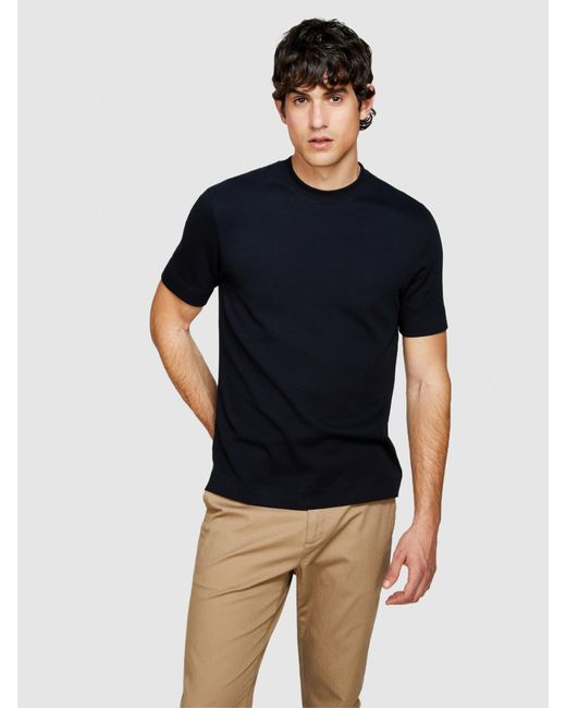 Sisley Black Solid Color T-shirt for men