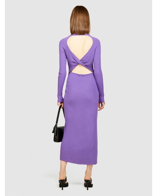 Vestito In Maglia Con Incrocio di Sisley in Purple