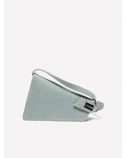 Sisley Blue Asymmetric Denim Bag With Shoulder Strap
