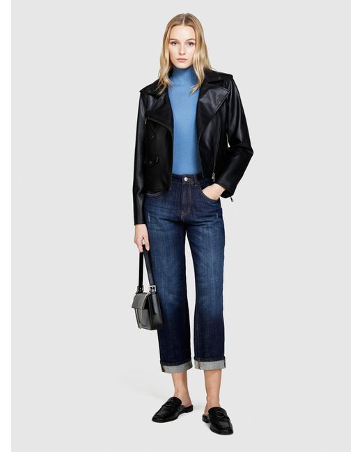 Jeans Manhattan Regular Fit Con Risvolto di Sisley in Blue