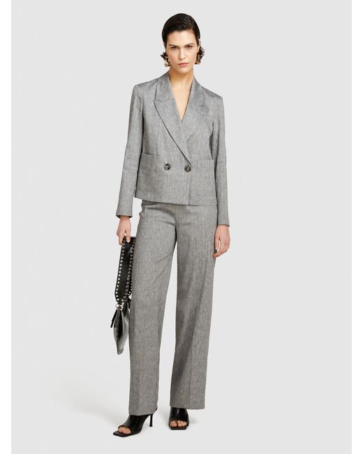 Sisley Gray Double-breasted Comfort Fit Blazer