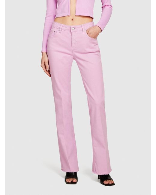 Jeans Color Flare Fit di Sisley in Pink