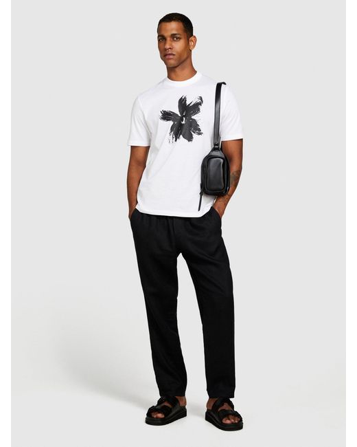 T-shirt Regular Fit Con Stampa di Sisley in White da Uomo
