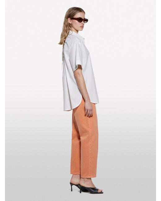 Sisley White Weiße Bluse Mit Bullauge, Frau, Größe