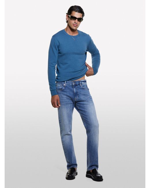 Sisley Blue Slim Fit Sweater for men