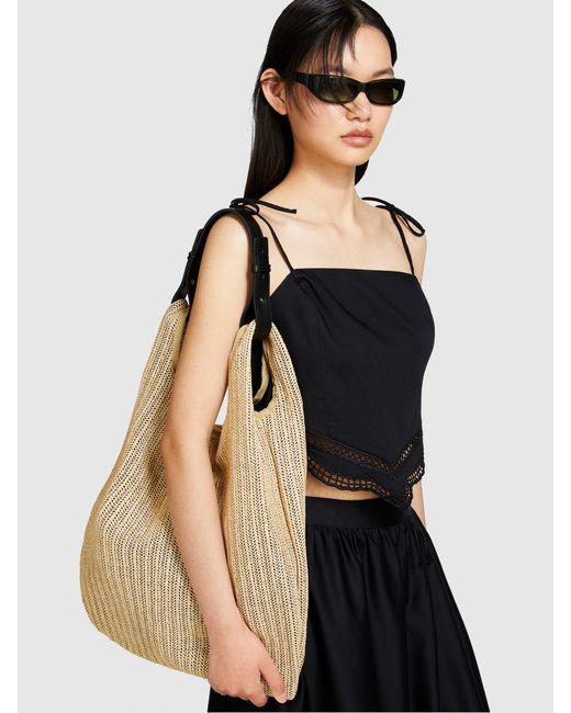 Sisley Natural Straw Tote Bag