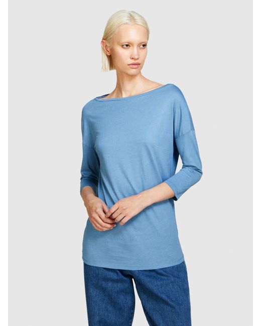 Sisley Blue T-shirt Mit U-bootausschnitt