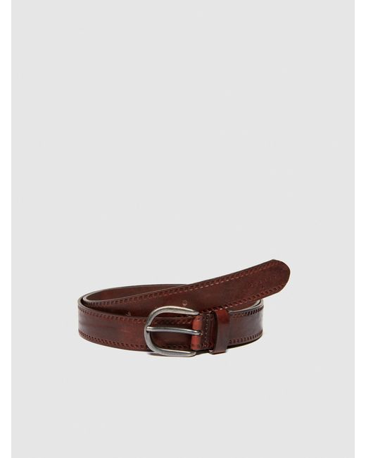 Sisley Brown Leather Look Belt for men