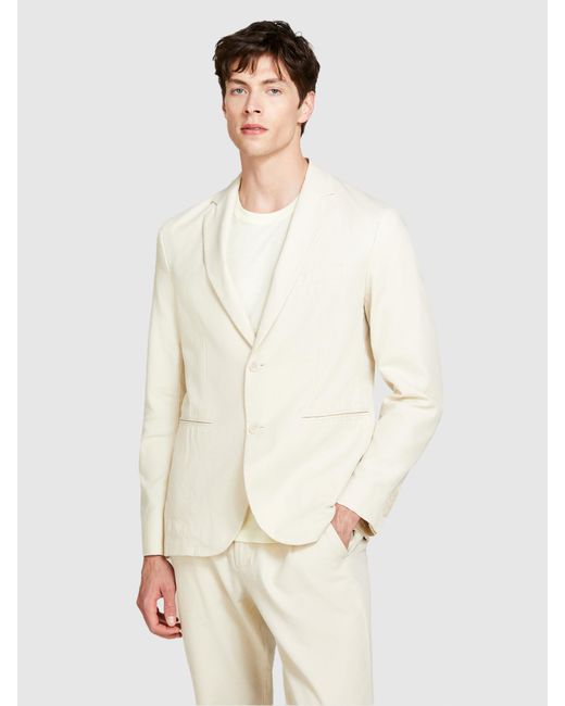 Sisley White Slim Comfort Fit Blazer for men