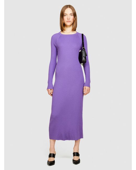 Sisley Purple Knitted Dress With Crossover