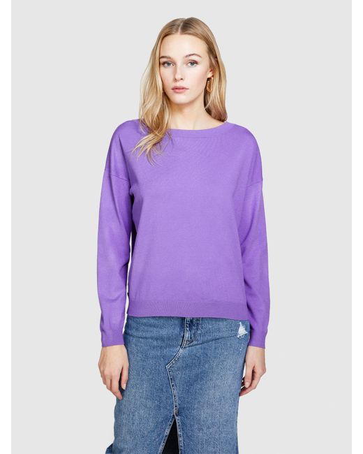 Sisley Purple Boat Neck Sweater