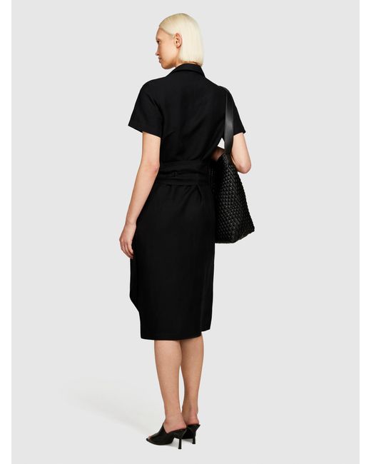 Vestito Midi Con Incrocio di Sisley in Black