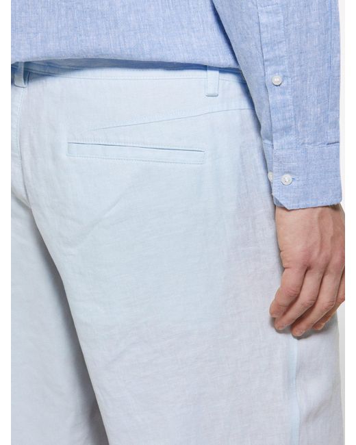 Bermuda Azzurro Chiaro 100% Lino di Sisley in Blue da Uomo