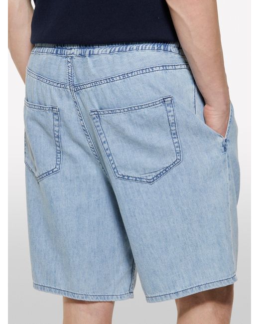 Bermuda Di Jeans Chiaro Relaxed Fit di Sisley in Blue da Uomo
