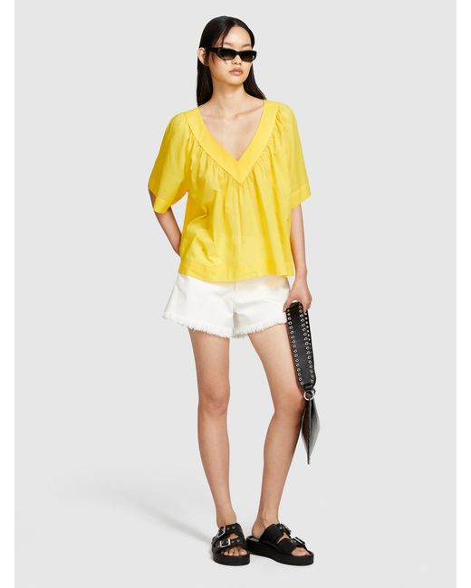 Sisley Yellow Blouse With V-neck