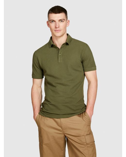 Sisley Slim Fit Poloshirt in Green für Herren