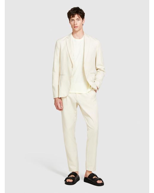 Sisley White Slim Comfort Fit Blazer for men