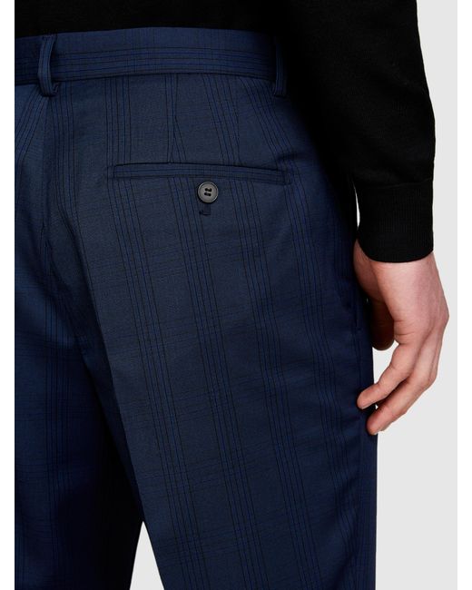 Sisley Blue Yarn Dyed Trousers for men