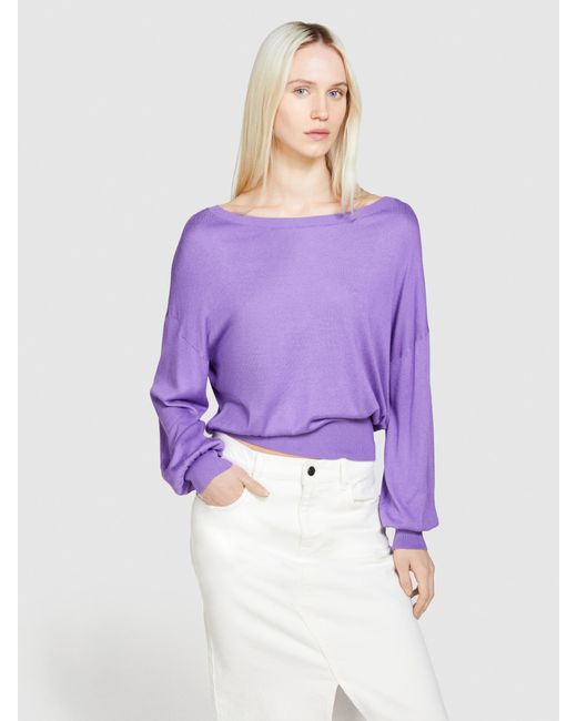 Sisley Purple Pullover Aus Gemischter Seide