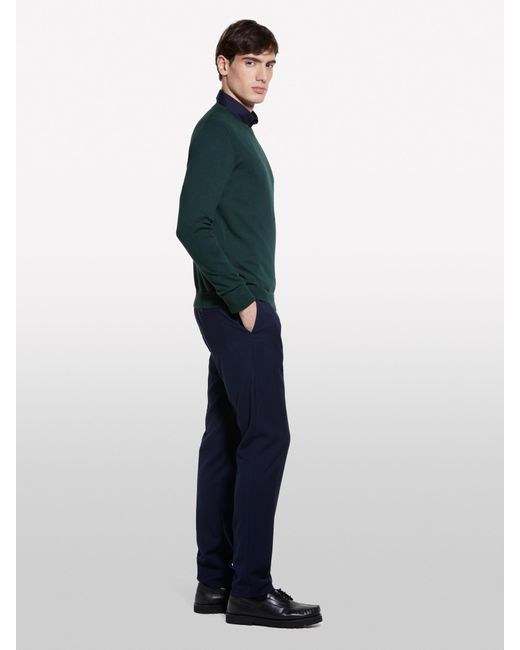 Sisley Blue Regular Fit Sweater for men