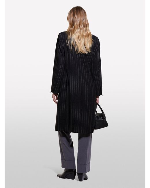 Sisley Blue Dark Pinstripe Coat, , Dark