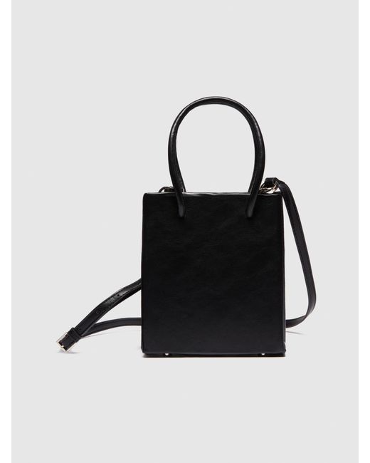 Mini Tote Bag Con Tracolla di Sisley in Black