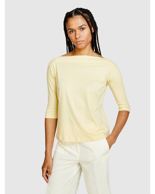 Sisley Natural T-shirt With Rounded Bottom