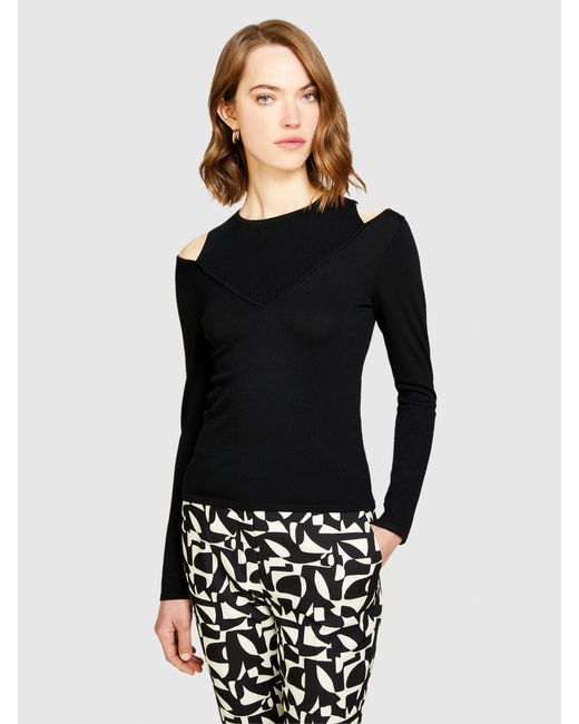 Sisley Black Pullover Mit Cut-out