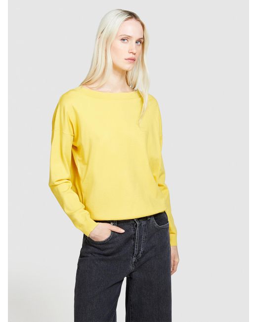 Sisley Yellow Boat Neck Sweater