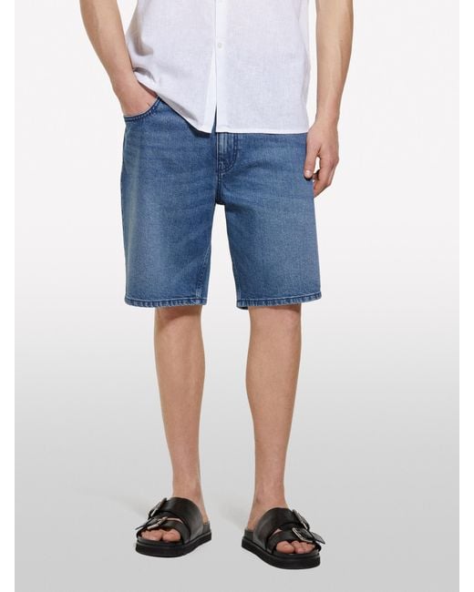 Bermuda Di Jeans Scuro di Sisley in White da Uomo