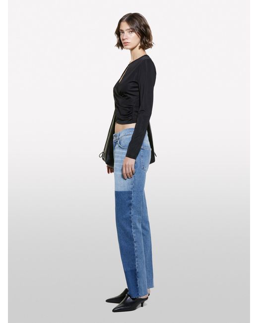 Sisley Blue Patchwork Effect Jeans